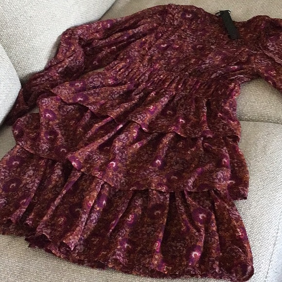 House of Harlow tiered boho dress with scattered metallic threading, size 4, NWT - Picture 9 of 15